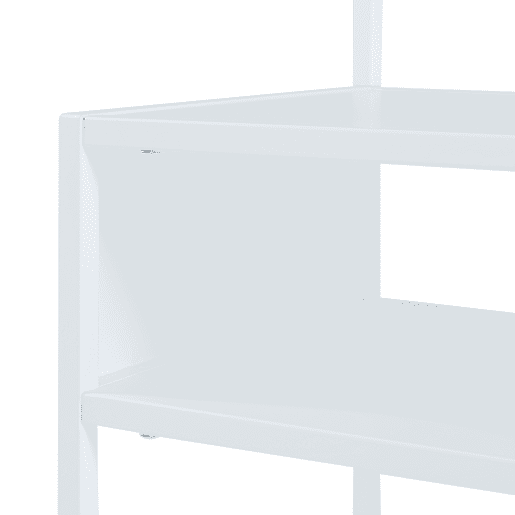 Mesa de apoio Riihimäki com prateleira em aço 65x40x30cm - Branco mate en.casa