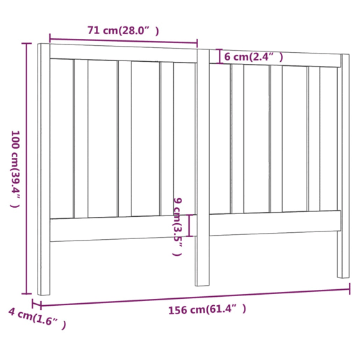 vidaXL Cabeceira de cama 156x4x100 cm pinho maciço castanho mel vidaXL Cabeceira de cama 156x4x100 cm pinho maciço castanho mel