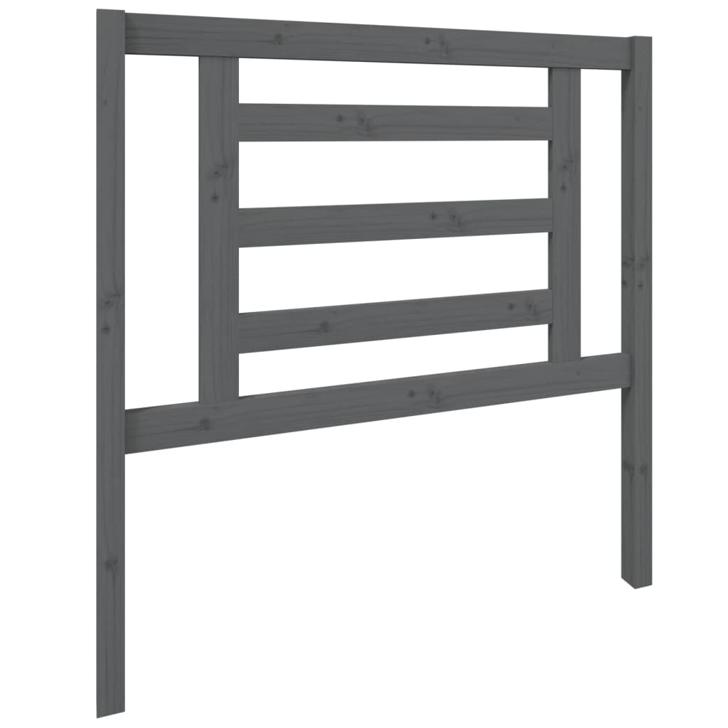 Vidaxl cabecero de cama madera maciza de pino gris 96x4x100 cm