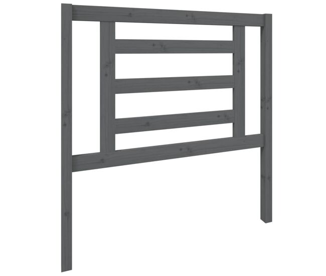 Vidaxl cabecero de cama madera maciza de pino gris 96x4x100 cm
