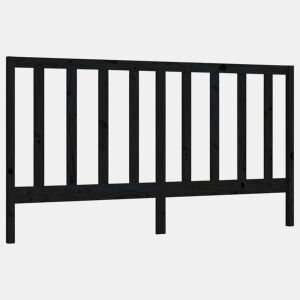 vidaXL Cabeceira de cama 206x4x100 cm pinho maciço preto