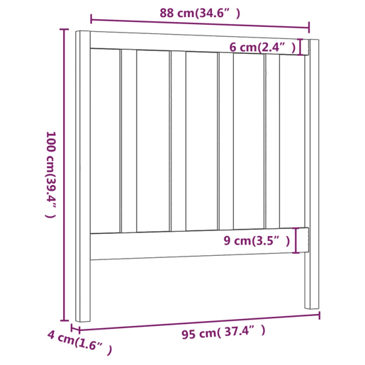 vidaXL Cabeceira de cama 95x4x100 cm pinho maciço castanho mel vidaXL Cabeceira de cama 95x4x100 cm pinho maciço castanho mel
