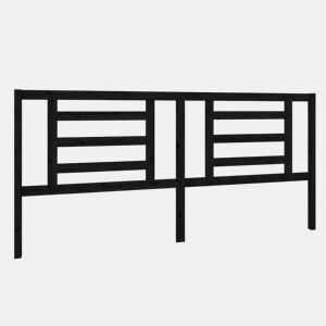 vidaXL Cabeceira de cama 206x4x100 cm pinho maciço preto