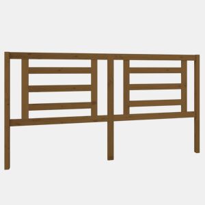 vidaXL Cabeceira de cama 186x4x100 cm pinho maciço castanho mel