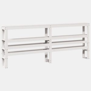 vidaXL Cabeceira com prateleiras 200 cm madeira de pinho maciça branco