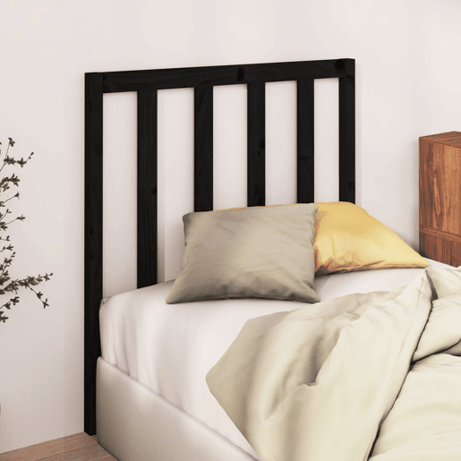 vidaXL Cabeceira de cama 81x4x100 cm pinho maciço preto