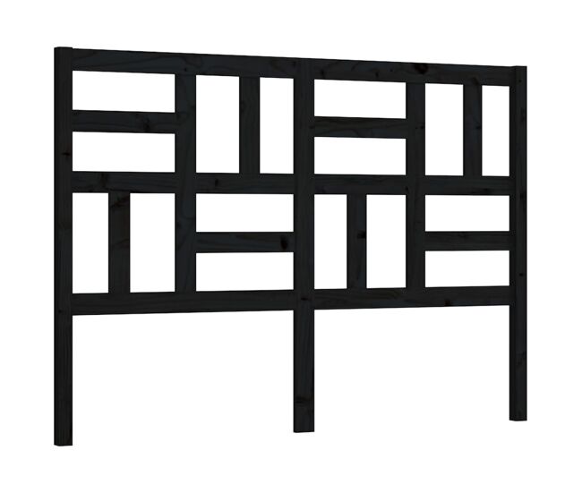 Vidaxl cabecero de cama madera maciza de pino negro 126x4x104 cm