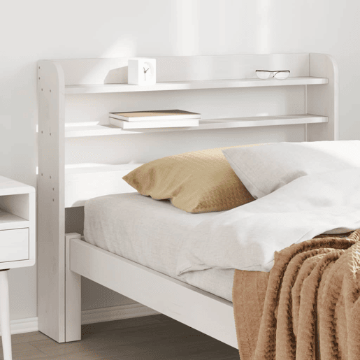 vidaXL Cabeceira com prateleiras 75 cm madeira de pinho maciça branco vidaXL Cabeceira com prateleiras 75 cm madeira de pinho maciça branco