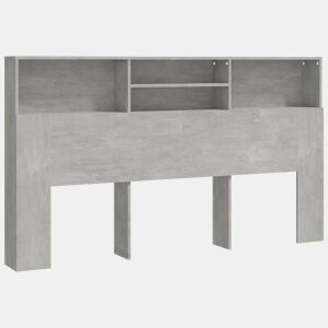 vidaXL Armário de cabeceira 180x19x103,5 cm cinzento cimento