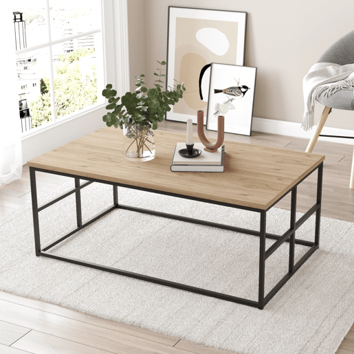 Mesa de centro Velendi 100x60x40cm - CarvalhoPreto en.casa