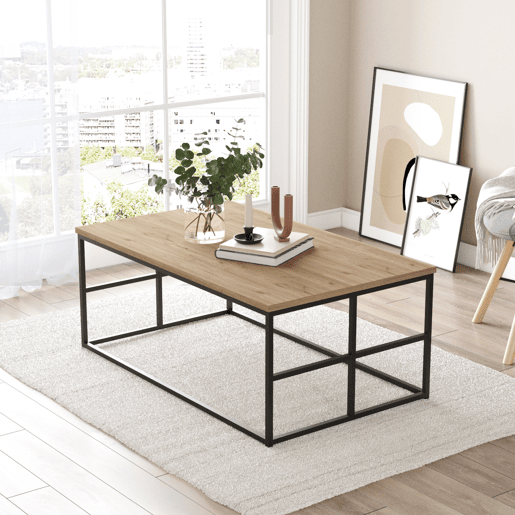 Mesa de centro Velendi 100x60x40cm - CarvalhoPreto en.casa