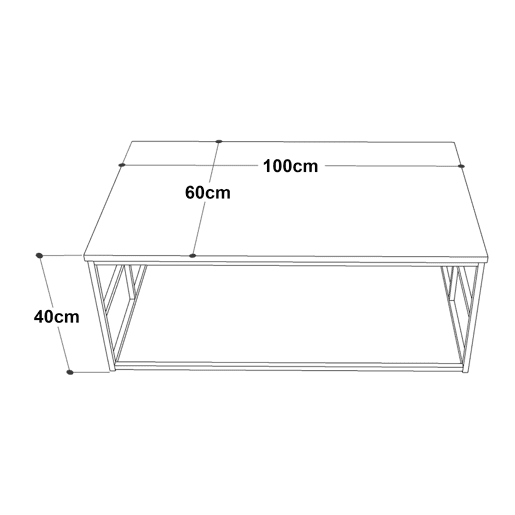 Mesa de centro Velendi 100x60x40cm - CarvalhoPreto en.casa