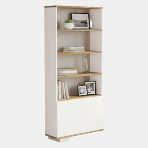 Estante de livros com efeito madeira