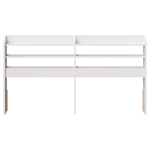 vidaXL Cabeceira com prateleiras 140 cm madeira de pinho maciça branco