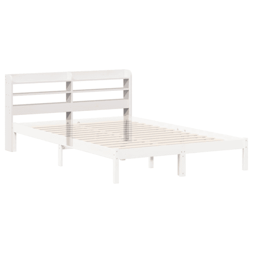 vidaXL Cabeceira com prateleiras 140 cm madeira de pinho maciça branco