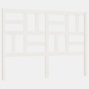 vidaXL Cabeceira de cama 126x4x104 cm pinho maciço branco