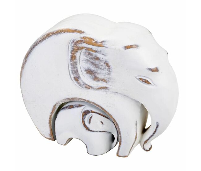 Figura decorativa alexandra house living blanco poliresina elefante 8 x 21 x 25 cm