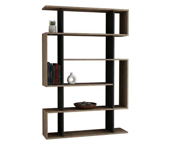 Estante de livros com efeito madeira