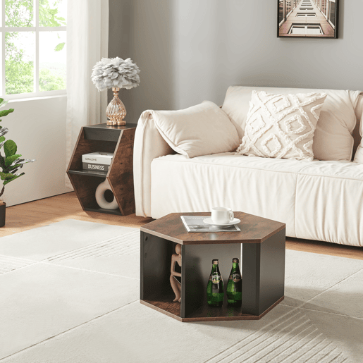 Conjunto de 2 mesas de centro Molde vertical ou horizontal - Efeito pretonoz en.casa