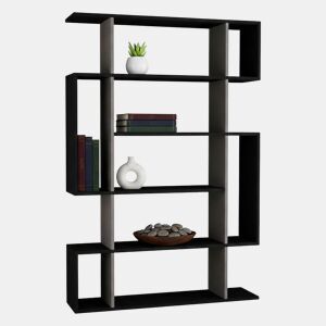 Estante de livros com efeito madeira