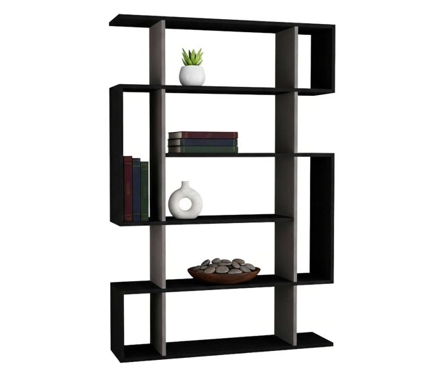 Estante de livros com efeito madeira