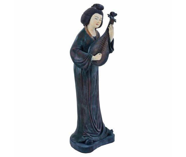 Figura decorativa alexandra house living poliresina oriental música 16 x 60 x 21 cm