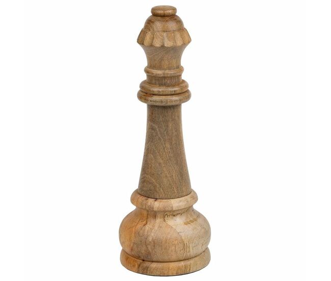 Figura decorativa alexandra house living marrón madera de mango ajedrez 14 x 36 x 14 cm