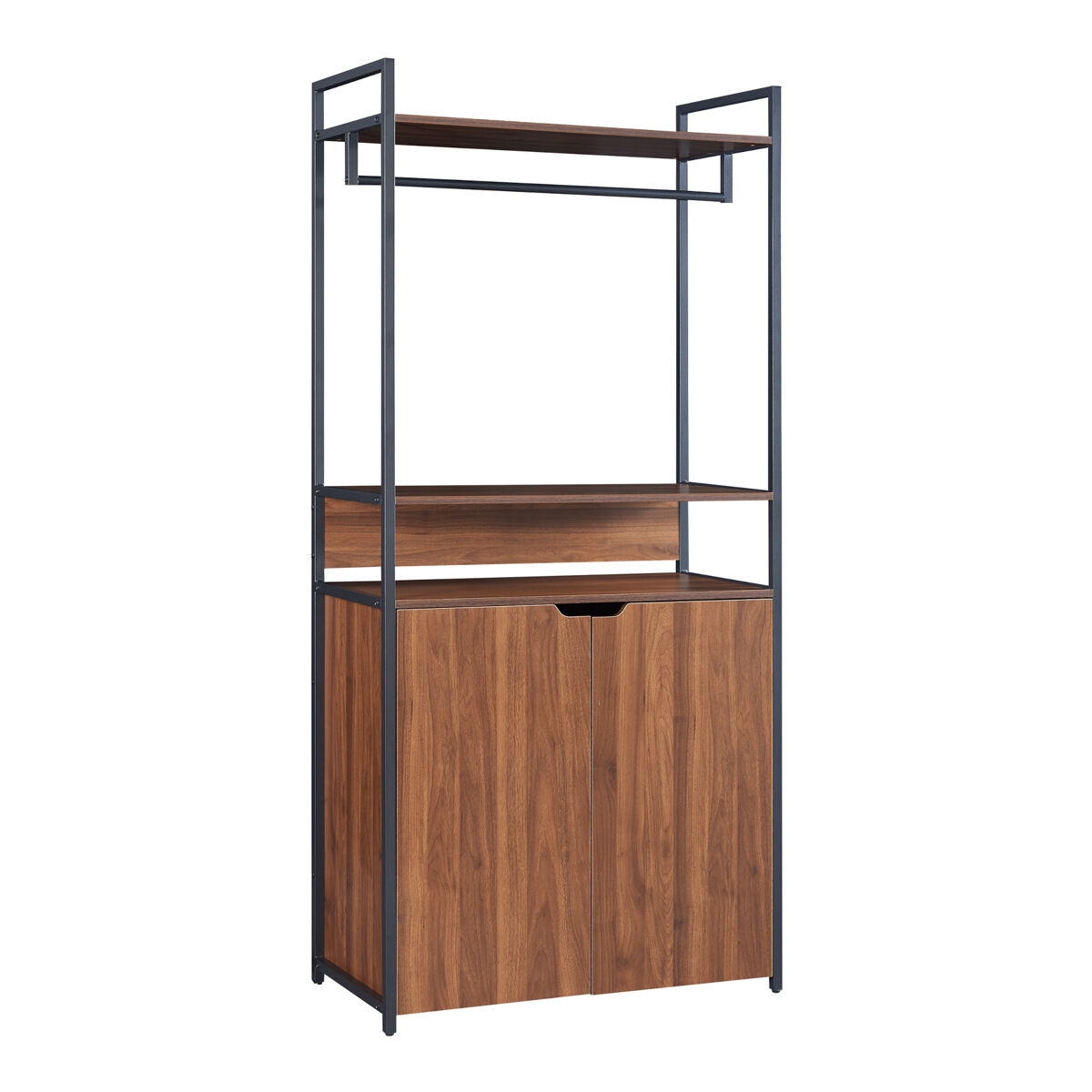 Perchero burro larem con puertas 180x84x40cm - efecto nogal [en.casa]