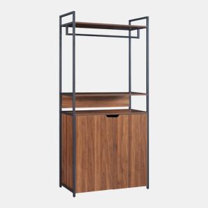 Bengaleiro de burro Larem com portas 180x84x40cm - Efeito nogueira en.casa