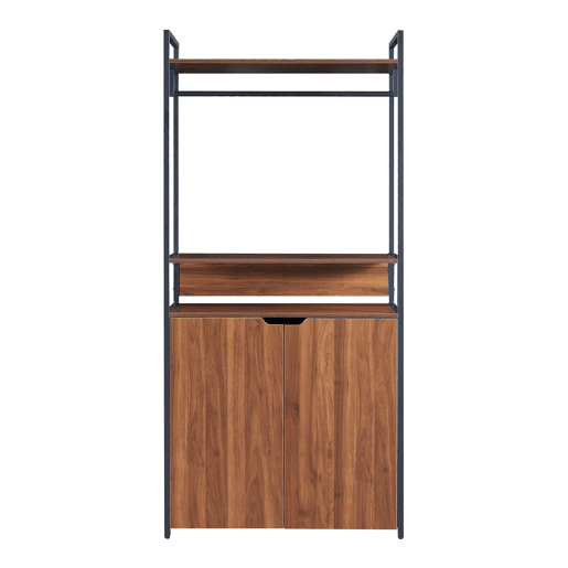 Bengaleiro de burro Larem com portas 180x84x40cm - Efeito nogueira en.casa