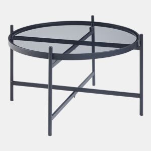 Mesa de centro Lier redonda de metal e vidro 40xØ61 cm - Preto en.casa
