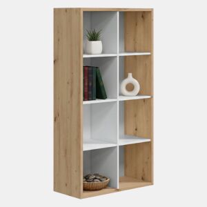 Estante de livros com efeito madeira