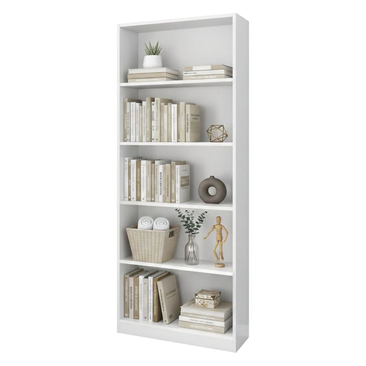 Estante de livros com efeito madeira
