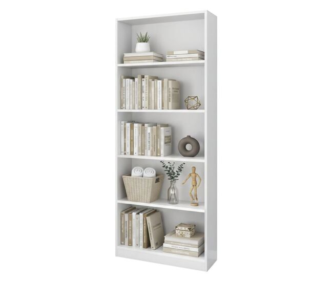 Estante de livros com efeito madeira