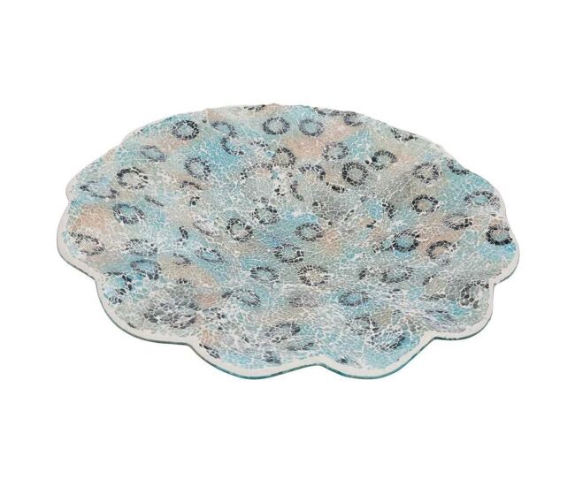 Plato de cristal decorativo multicolor 47x5