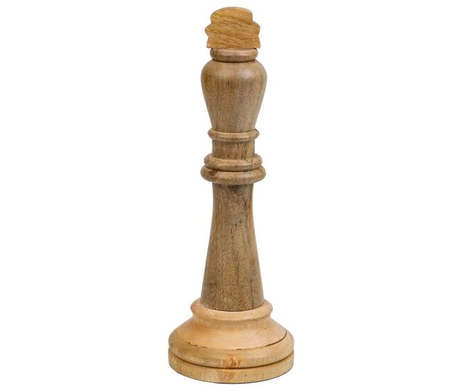 Figura decorativa alexandra house living marrón madera de mango ajedrez 15 x 40 x 15 cm