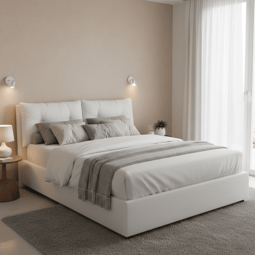 Cama de casal de tecido Cama de casal de tecido