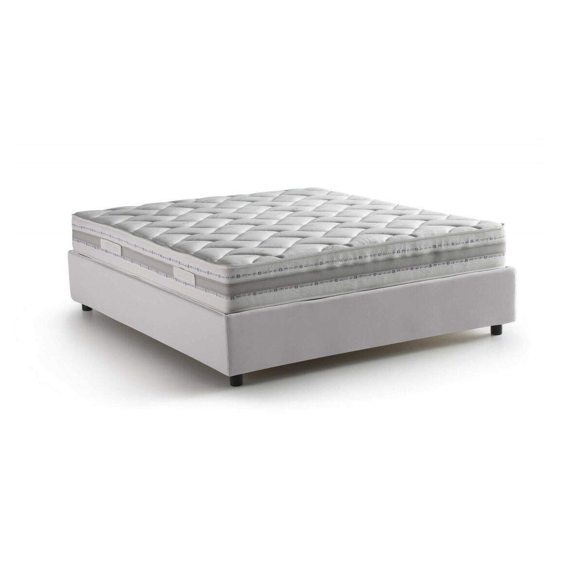 Cama de casal de tecido 175x205 Blanco