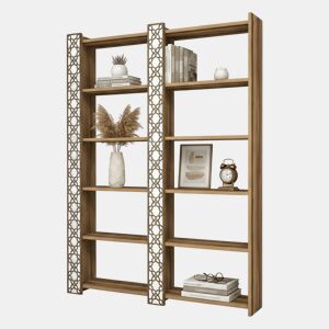 Estante de livros com efeito madeira