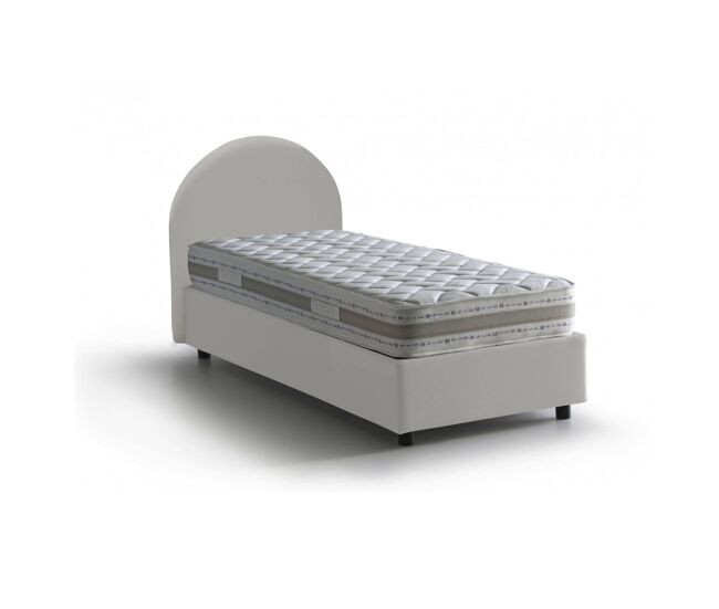Cama individual con colchón incluido en imitación de cuero
