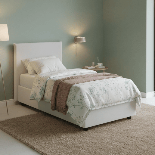 Cama de solteiro de tecido