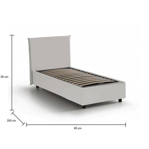Cama de solteiro de tecido