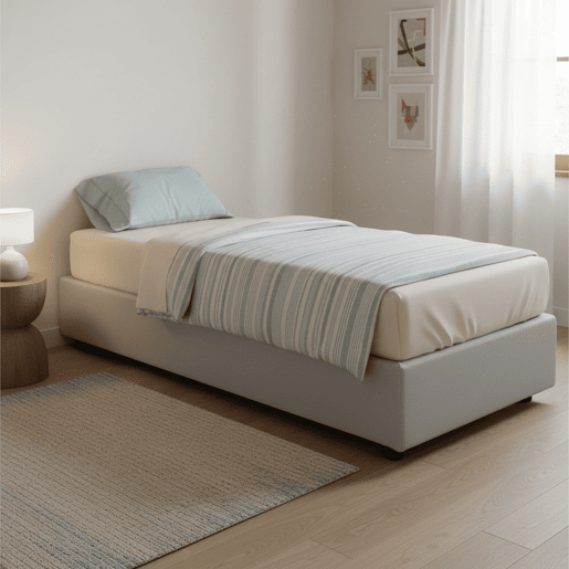 Cama de solteiro de tecido Cama de solteiro de tecido