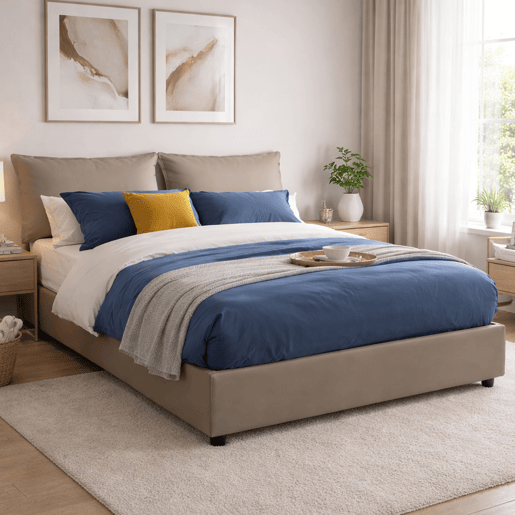 Cama de casal de tecido Cama de casal de tecido