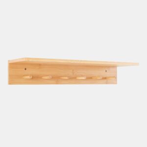 Cabide de parede Fjord 6 ganchos bambu 59x17x10cm - Natural en.casa