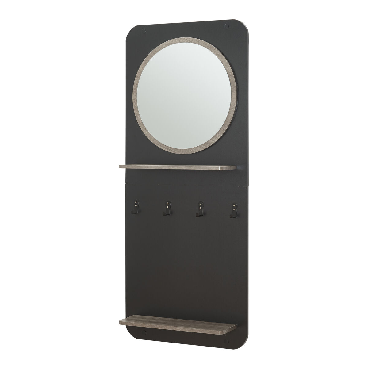 Perchero panel helsinge con 4 ganchos 140x60x16 cm - negro mate [en.casa]
