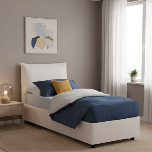 Cama de solteiro de tecido