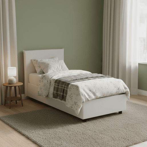 Cama de solteiro de tecido