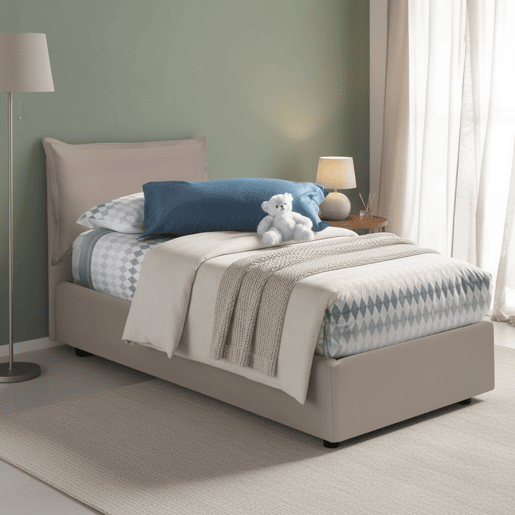 Cama de solteiro de tecido Cama de solteiro de tecido