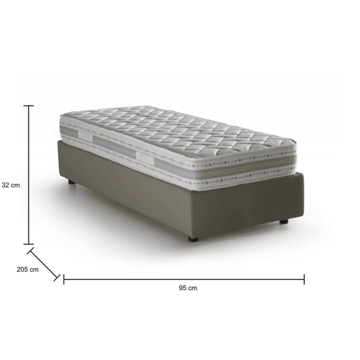 Cama de solteiro de tecido